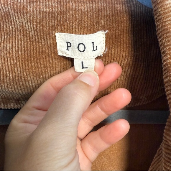 Pol Double Breasted Corduroy Casual Blazer Caramel Brown Tan Size Large - Picture 2 of 8